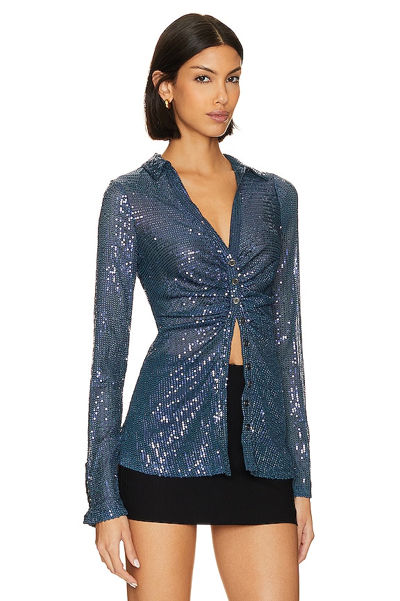 view 2 of 5 Sequin Shirtee in Varsity Navy