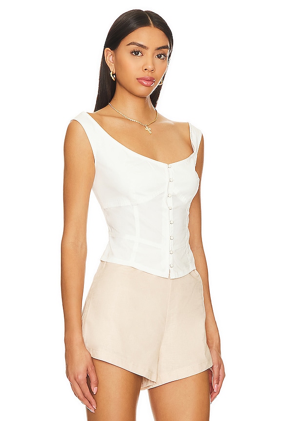 view 2 of 4 Sally Solid Corset Top In Bright White in Bright White