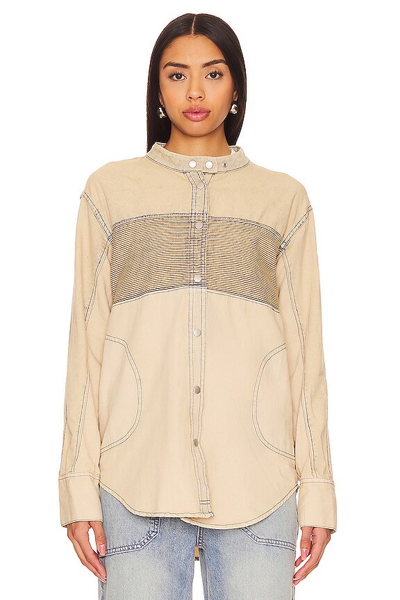 view 2 of 5 CHEMISE COLORBLOCKED WE THE FREE MOTO in Sand Jam