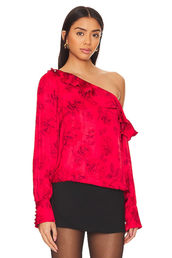 view 2 of 4 BLUSA FREE PEOPLE THESE NIGHTS in Red Combo