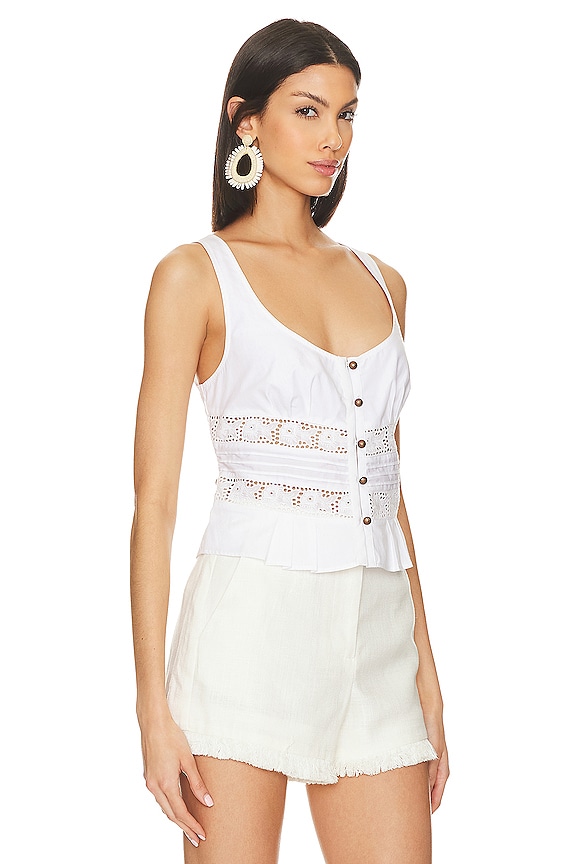 view 2 of 4 Kianna Lace Tank in Optic White