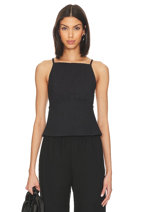 view 2 of 4 James Linen Top in Black