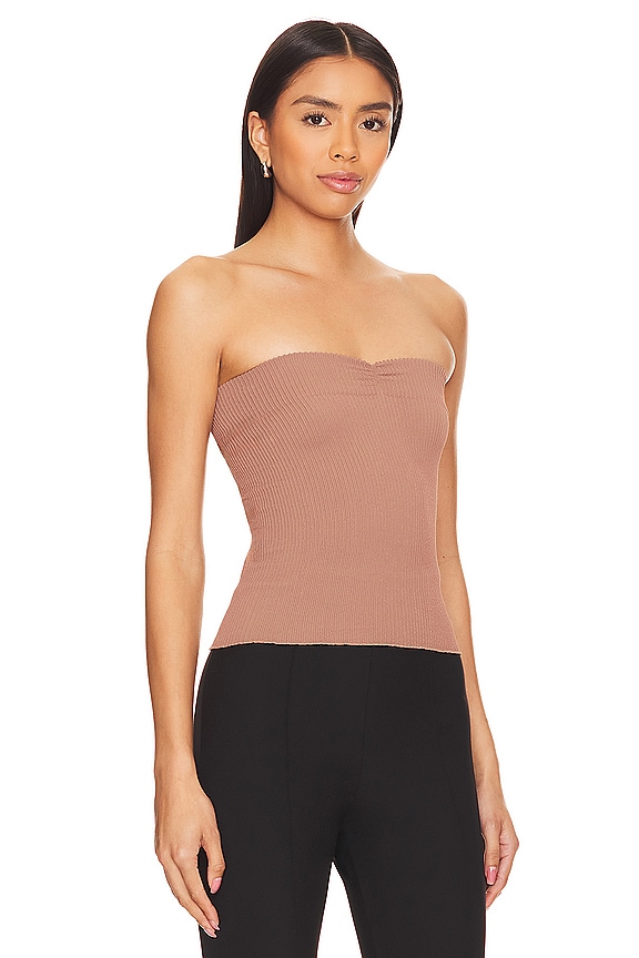 view 2 of 4 Ribbed Seamless Tube Top in Cocoa