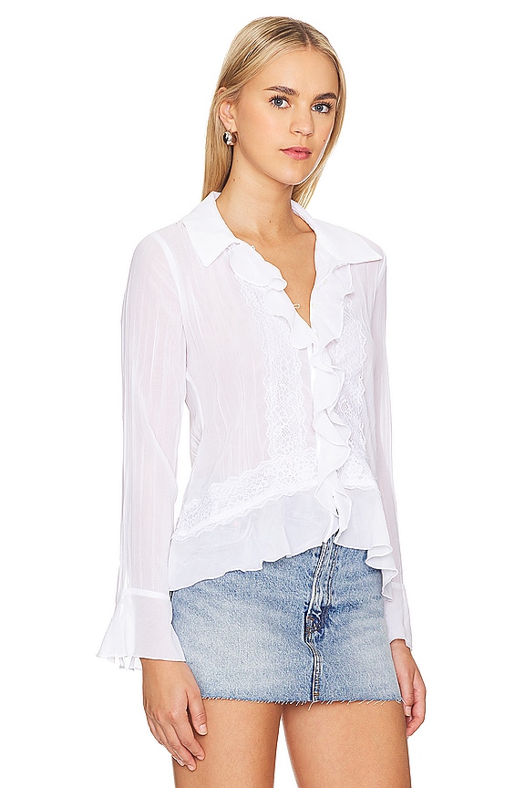 view 2 of 4 Bad At Love Solid Blouse In Ivory in Ivory