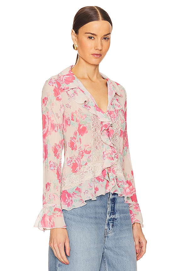 view 2 of 4 Bad At Love Printed Blouse In Ivory Combo in Ivory Combo