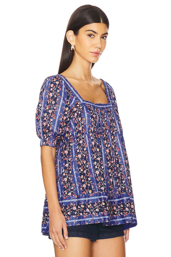 view 2 of 4 FREE PEOPLE VINTAGE LOVER ブラウス in Dutch Blue Combo