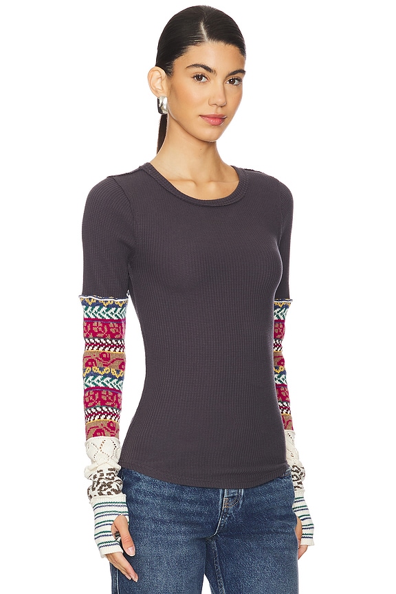 view 2 of 4 x We The Free All In Cuff Top in Washed Black