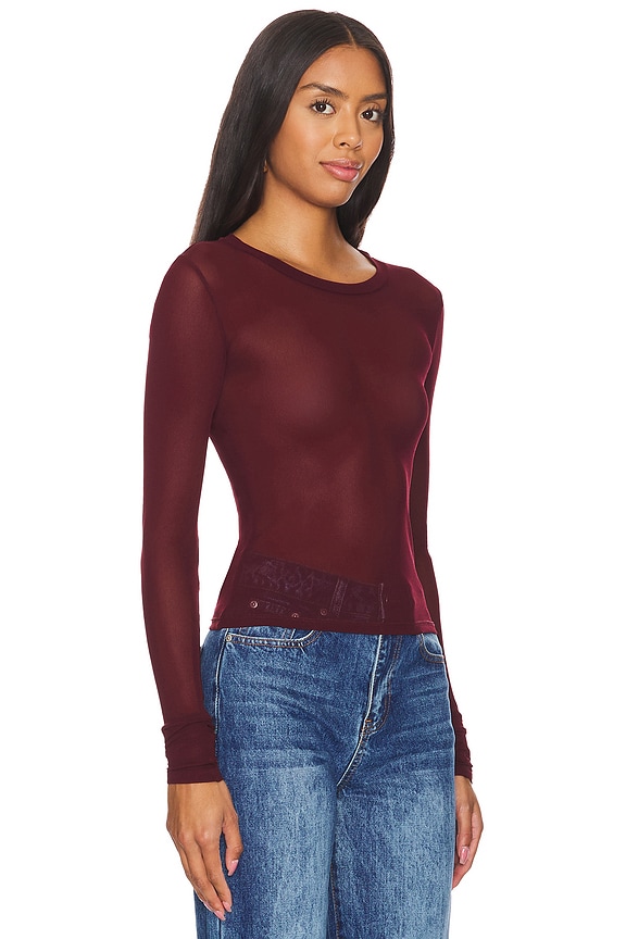 view 2 of 4 x Intimately FP x REVOLVE Before Sunset Mesh Long Sleeve In Chocolate Merlot in Chocolate Merlot