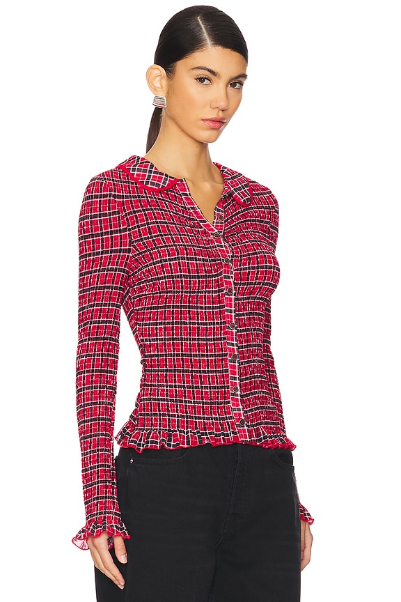 view 2 of 5 Caught A Feeling Cardi in Red Combo