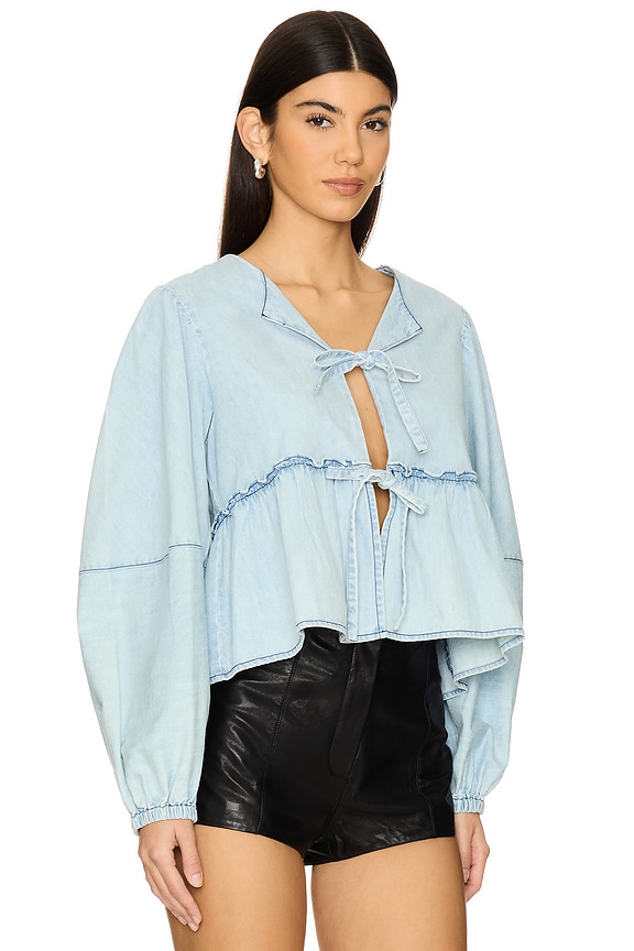 view 2 of 4 Denim Brunch Babe Blouse in Light Tint Wash