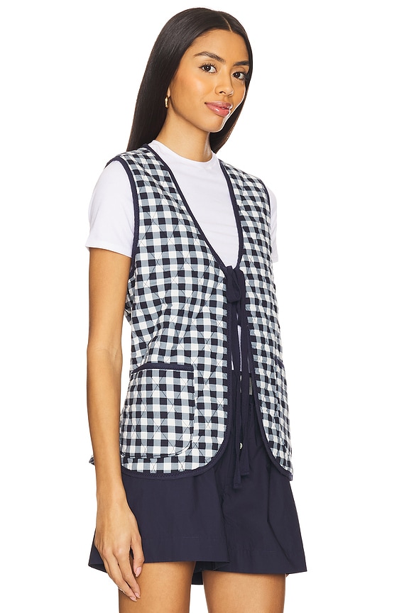 view 2 of 4 GILET CLAUDINE in Navy Gingham