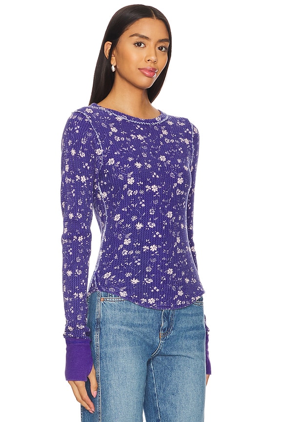 view 2 of 4 x We The Free Pretty Little Thermal Top in Navy Combo