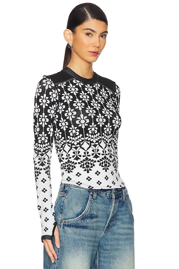 view 2 of 4 x FP Movement Myoko Jacquard Layer Top in Onyx