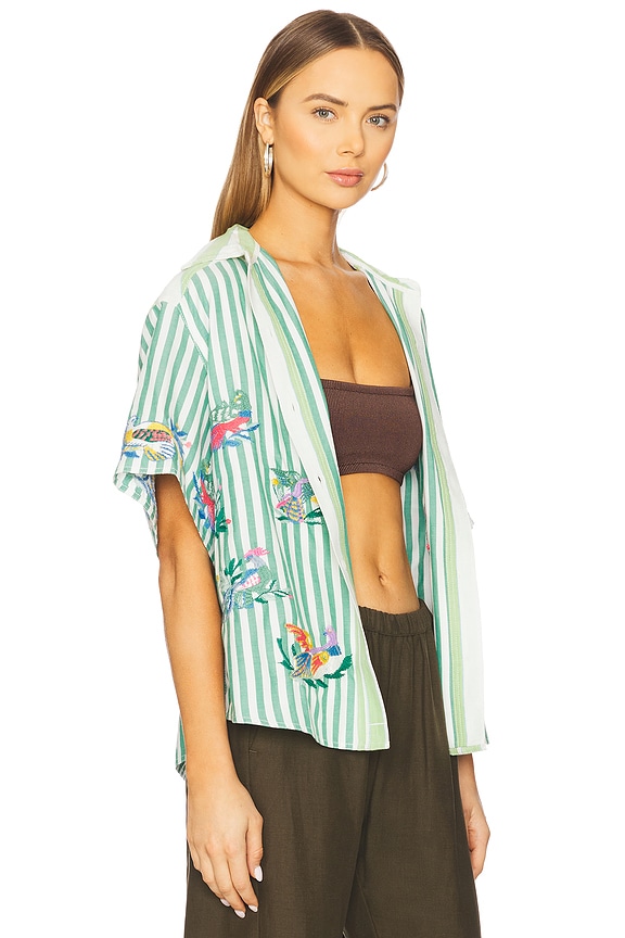 view 2 of 5 x We The Free The Bird Shirt in French Green Combo