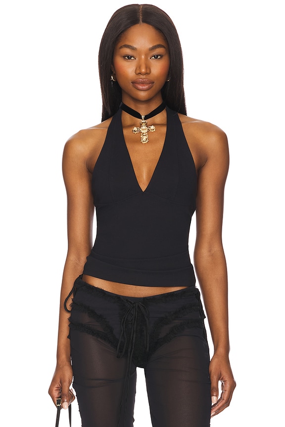 view 1 of 4 FREE PEOPLE STILL HERE ホルタートップ in Black