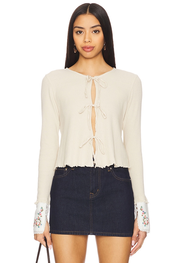 view 1 of 5 x REVOLVE Dipped In Floral Cardi in Morning Oat