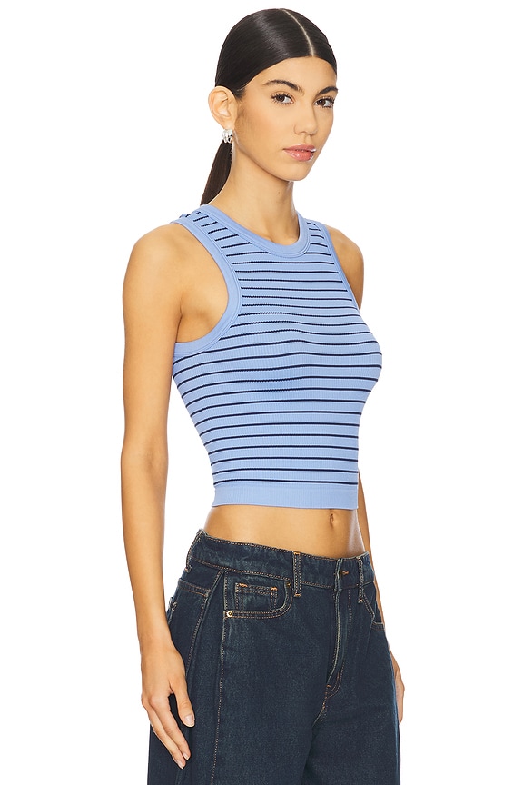 view 2 of 4 TOP SANS MANCHES TOP in Blue Combo