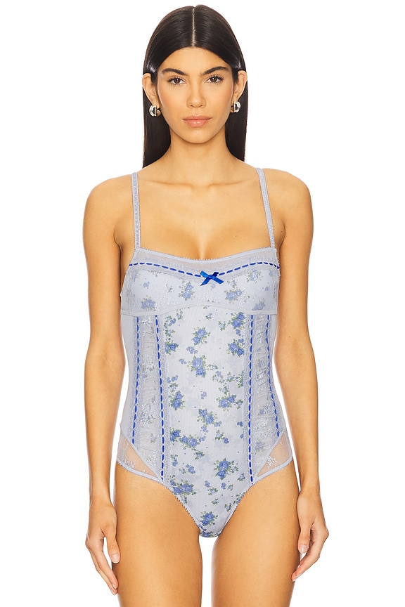 view 2 of 5 Sara Corset Bodysuit in Blue Combo