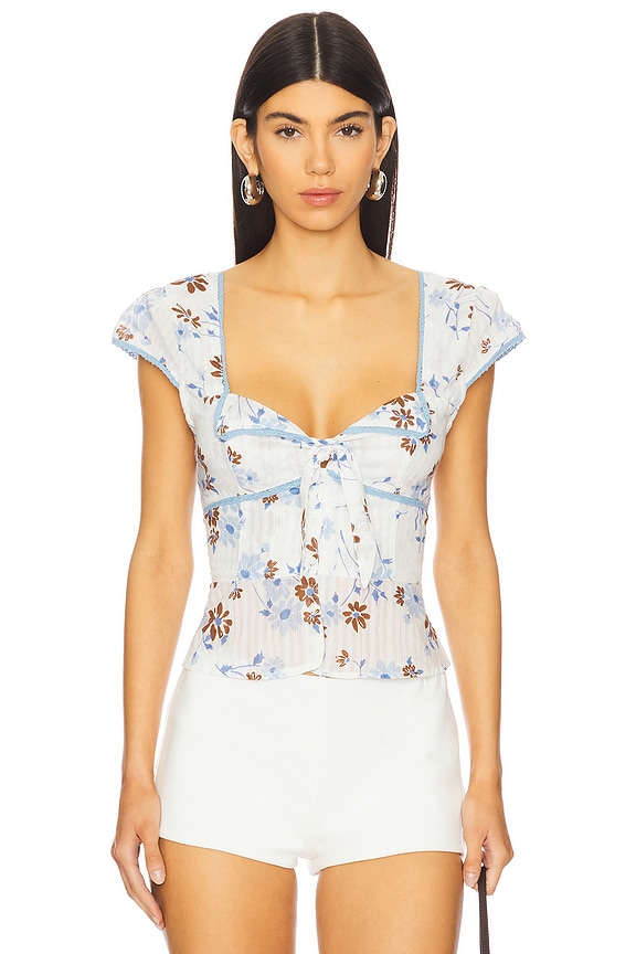 view 1 of 4 Call Me Baby Blouse in White Combo