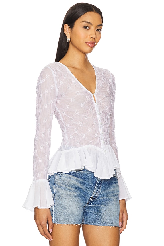 view 2 of 5 Elias Smocked Blouse in Clean Ivory