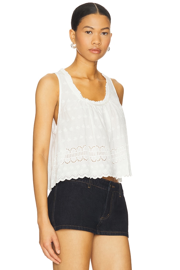 view 2 of 5 Marina Eyelet Tank in Clean Ivory