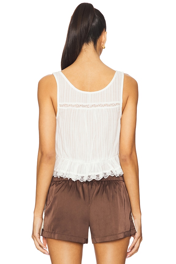 Free People Alana Lace Tank in Clean Ivory | REVOLVE