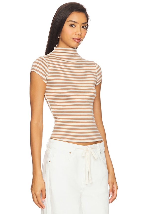 view 2 of 5 x We The Free Lola Tee Stripe In Otter Combo in Otter Combo
