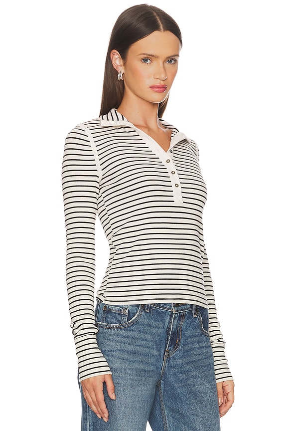 view 2 of 5 x We The Free Lake Henley Stripe In Tea Combo in Tea Combo