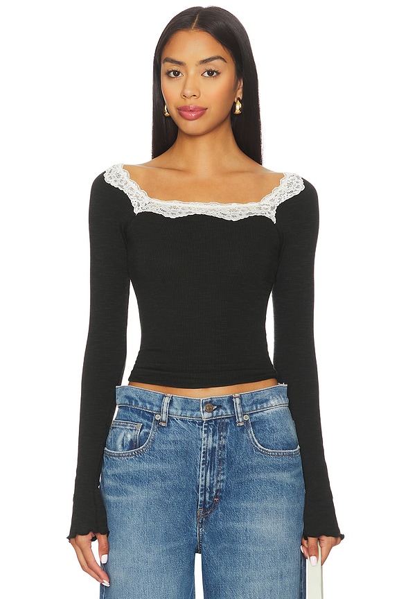 view 1 of 4 x Intimately Oh My Darling Long Sleeve In Black Combo in Black Combo