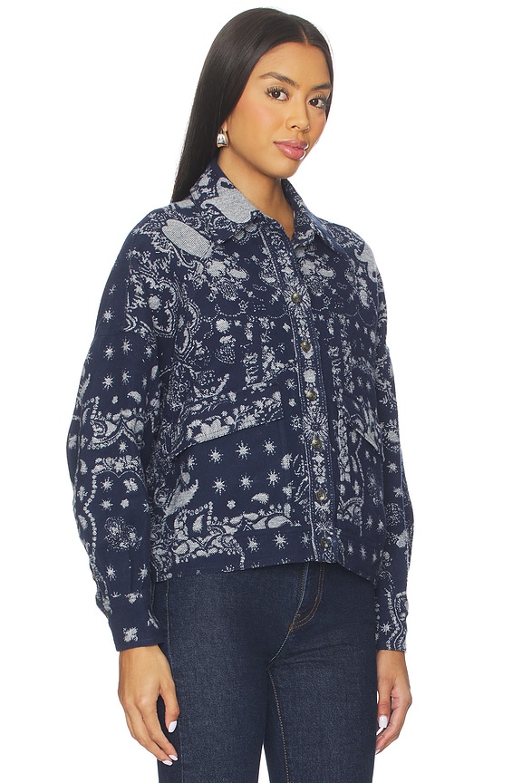 view 2 of 4 CAMISA JACQUARD BANDANA in Indigo Combo