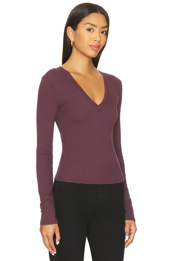 view 2 of 4 x We The Free Neria Long Sleeve In Vintage Grape in Vintage Grape