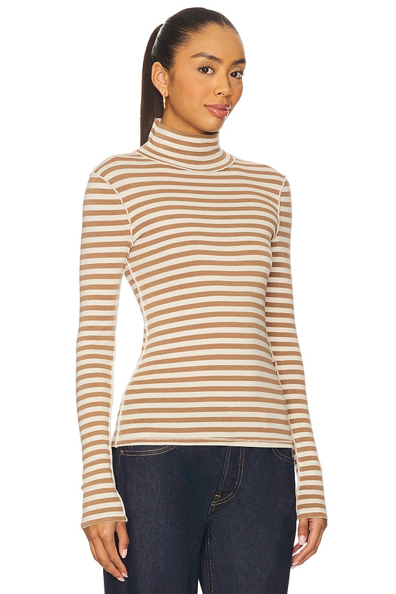 view 2 of 4 x We The Free Good Good Turtle Stripe Top In Otter & Tea in Otter & Tea