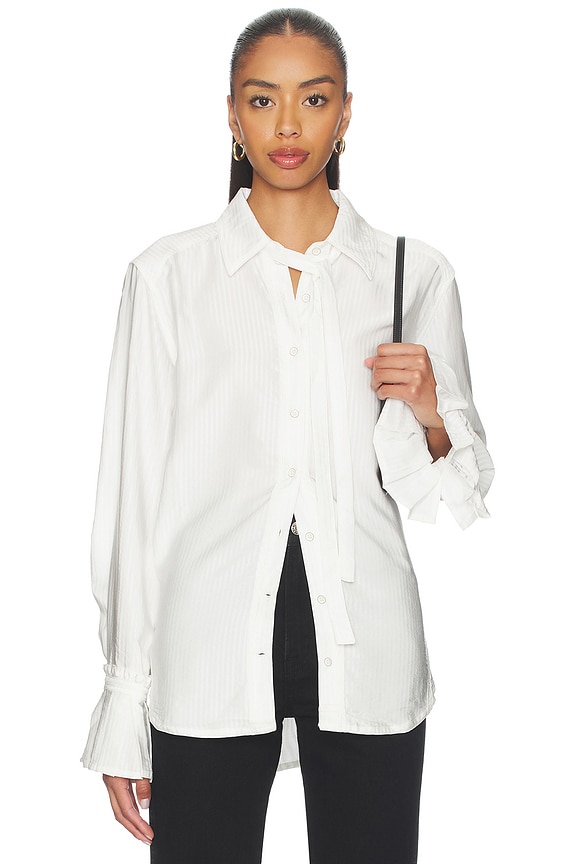 view 1 of 5 Mary Lou Silky Shirt in Clean Ivory