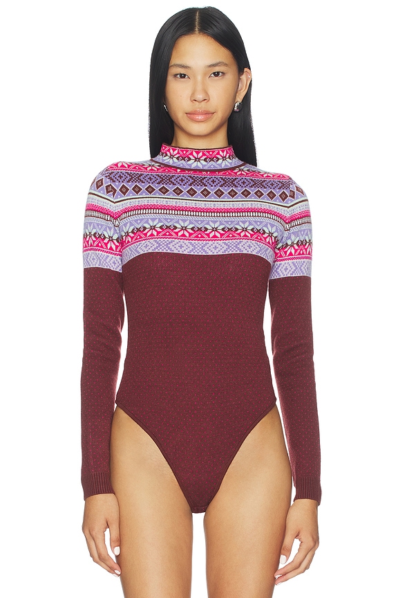 view 2 of 5 Winter Warmer Bodysuit in Maple Combo