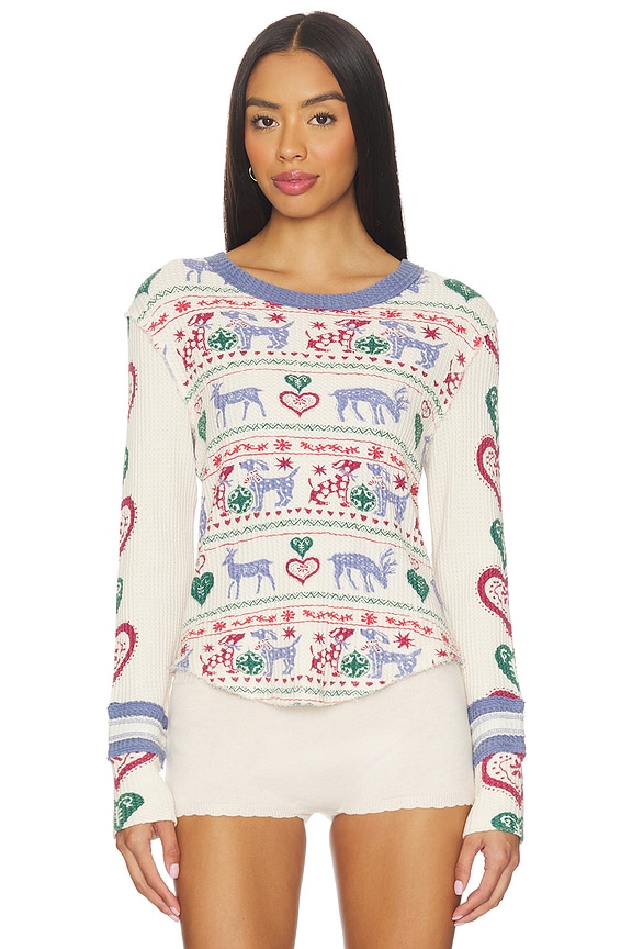 view 1 of 5 x We The Free Blissful Layering Tee In Snowdrop Combo in Snowdrop Combo