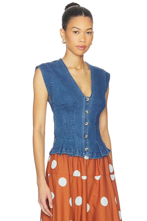 view 2 of 4 Dylan Denim Vest in Medium Blue