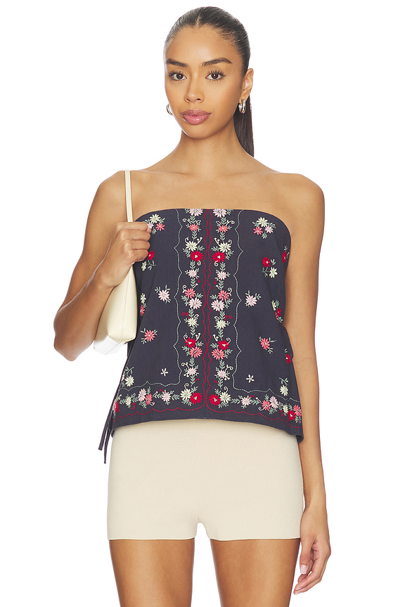 view 1 of 5 TOP TUBO FREE PEOPLE DOILY DAYS in Navy Combo