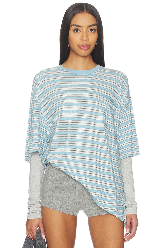 view 1 of 5 CAMISETA RAYA BOLSILLO WE THE FREE ALL LOVE in Blissful Blue Combo