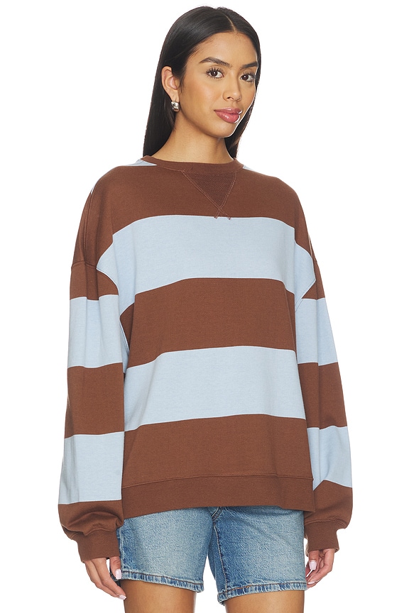 view 2 of 4 Classic Stripe Crew Wide in Periwinkle Combo