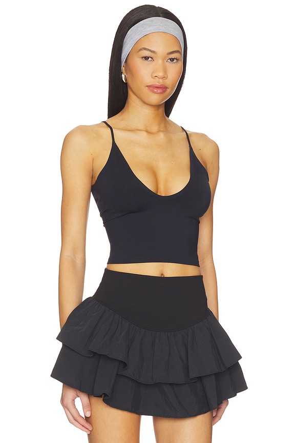 view 2 of 4 Round Two Skinny Strap Tank in Black