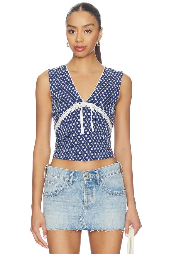 view 1 of 5 Good Graces Top in Sailor Blue Combo