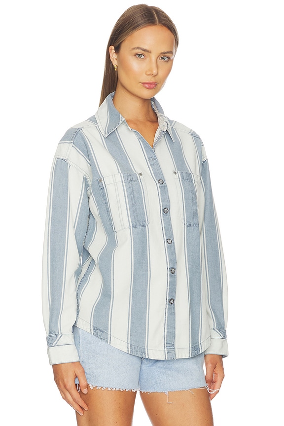 view 2 of 4 X Crossroads Striped Shirt in Indigo Combo