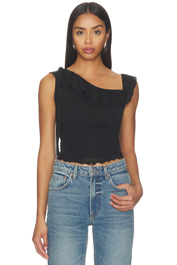 view 2 of 5 Isla One Shoulder Top in Black