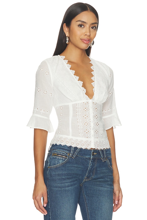 view 2 of 5 Salone Eyelet Top in Clean Ivory