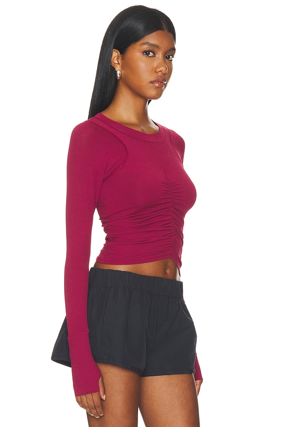 view 2 of 4 x FP Movement Tempo Ruched Longsleeve Top in Brick