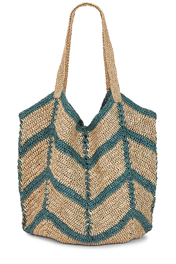 view 2 of 4 Mykonos Straw Tote in Seascape Combo