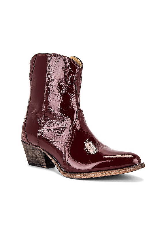Free People New Frontier Western Boot in Wine Patent | REVOLVE
