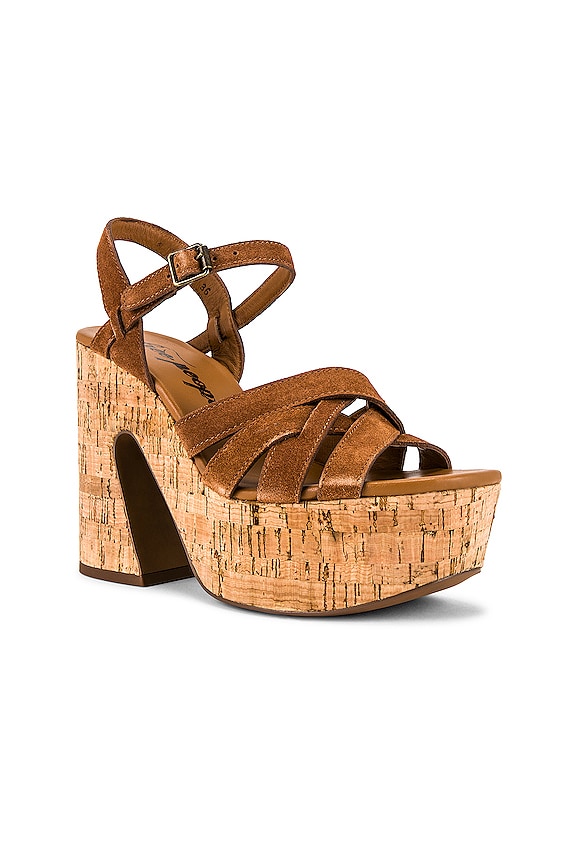 view 2 of 5 Lisbon MJ Platform in Brandy Suede