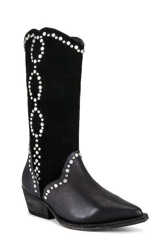 view 2 of 5 Jackson Studded Western Boot in Black Suede