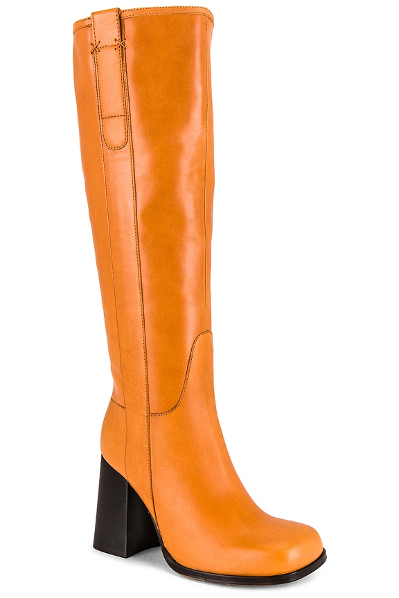 Free People Naomi Tall Heel Boot in Tuscan Tan | REVOLVE